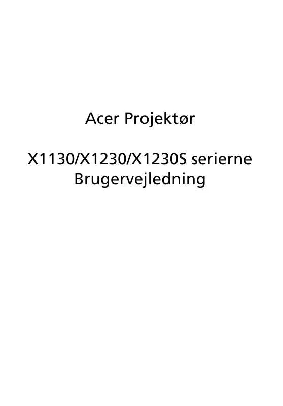 Mode d'emploi ACER X1230