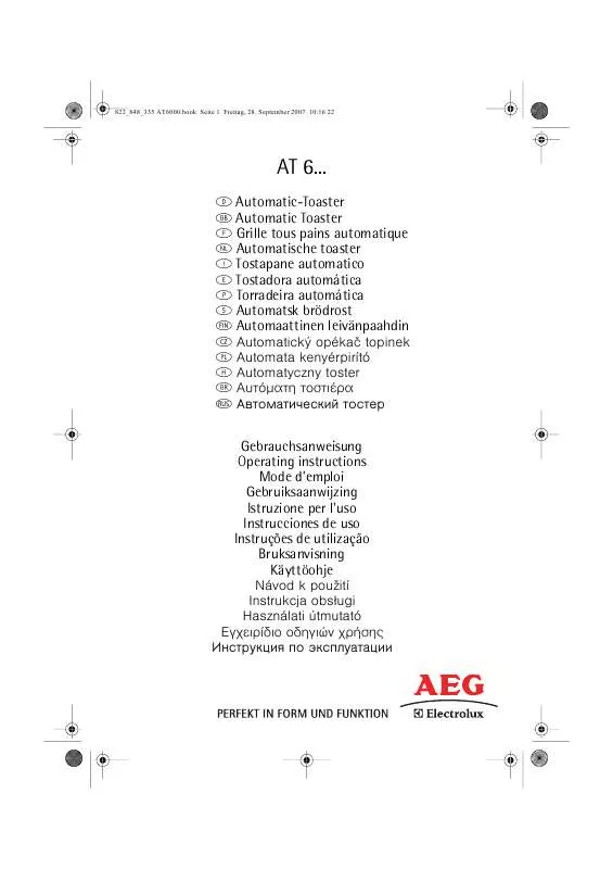Mode d'emploi AEG-ELECTROLUX AE6000SA