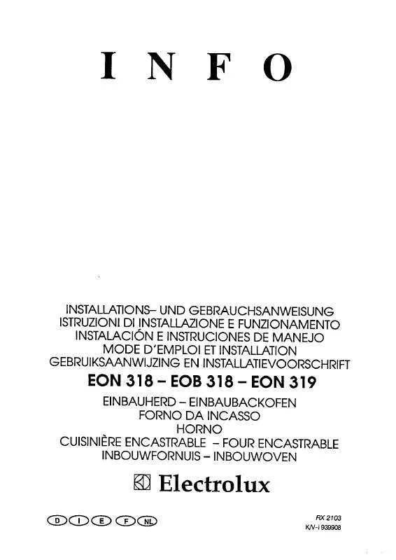 Mode d'emploi AEG-ELECTROLUX EON319