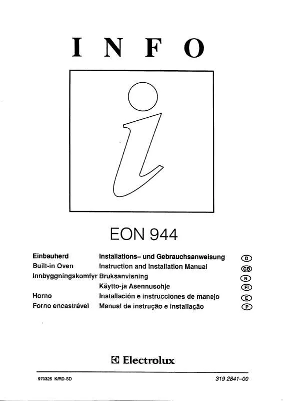 Mode d'emploi AEG-ELECTROLUX EON944W