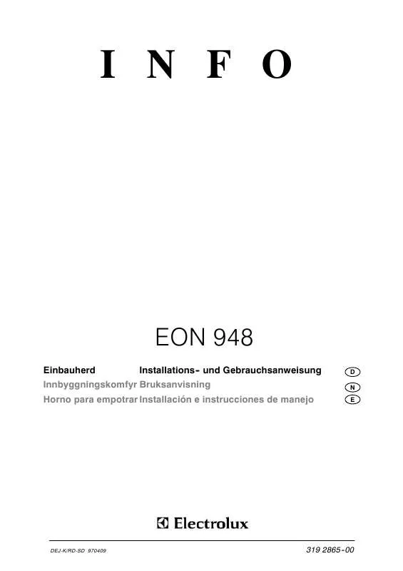 Mode d'emploi AEG-ELECTROLUX EON948W
