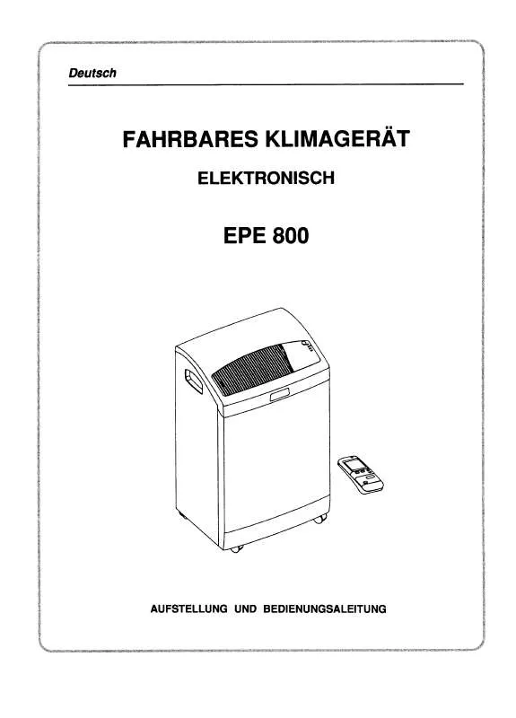 Mode d'emploi AEG-ELECTROLUX EPE800