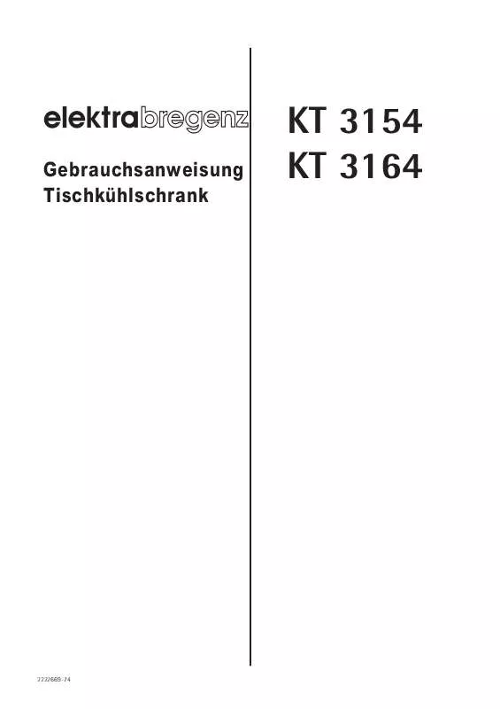 Mode d'emploi AEG-ELECTROLUX KT3164