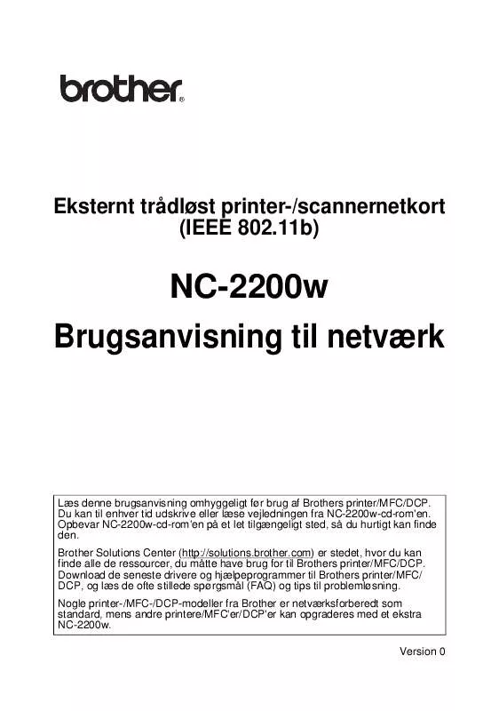 Mode d'emploi BROTHER NC-2200W