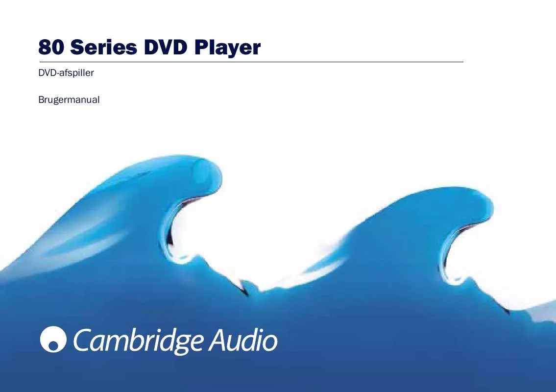 Mode d'emploi CAMBRIDGE AUDIO DVD86