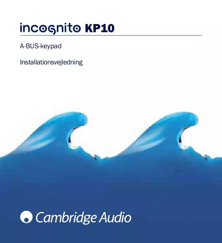 Mode d'emploi CAMBRIDGE AUDIO INCOGNITO KP10