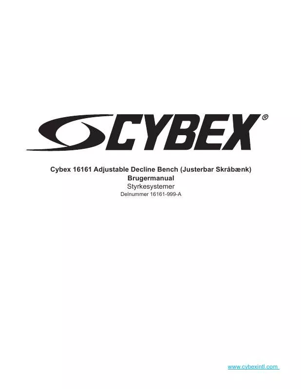 Mode d'emploi CYBEX INTERNATIONAL 16161