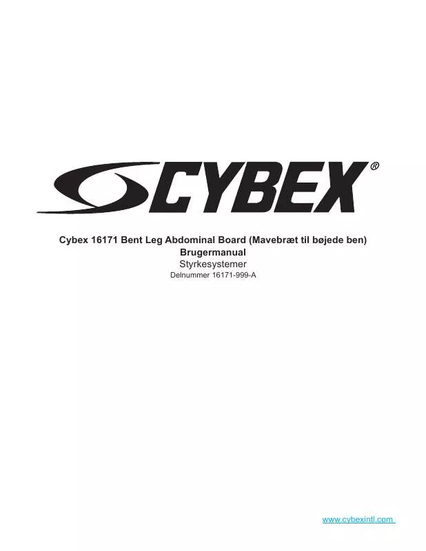 Mode d'emploi CYBEX INTERNATIONAL 16171