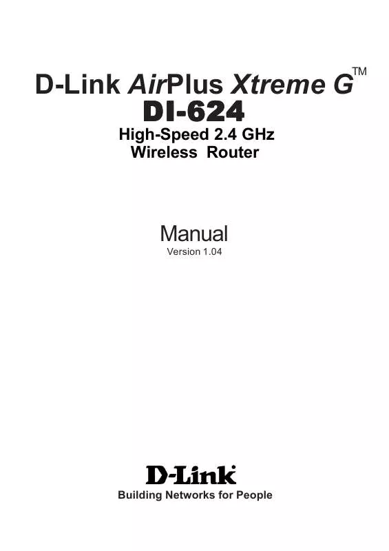 Mode d'emploi D-LINK AIRPLUS XTREME G DI-624