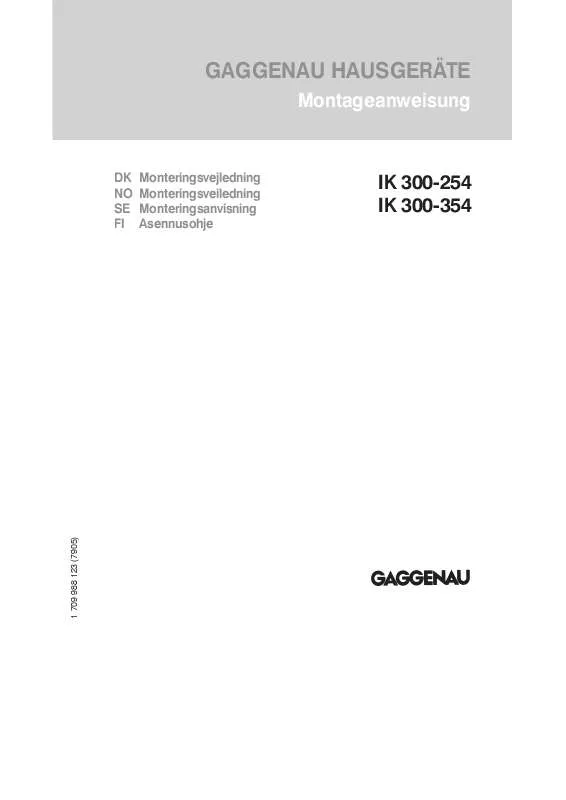 Mode d'emploi GAGGENAU IK302254