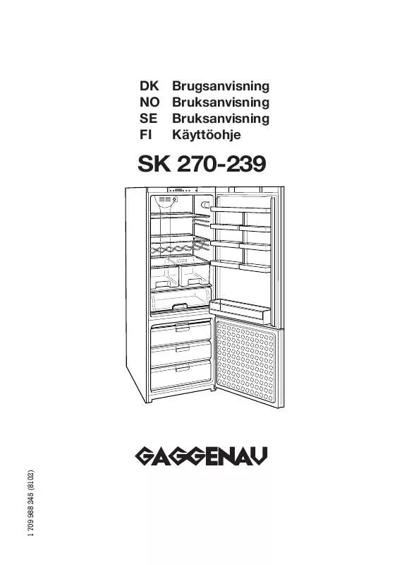Mode d'emploi GAGGENAU SK270239S