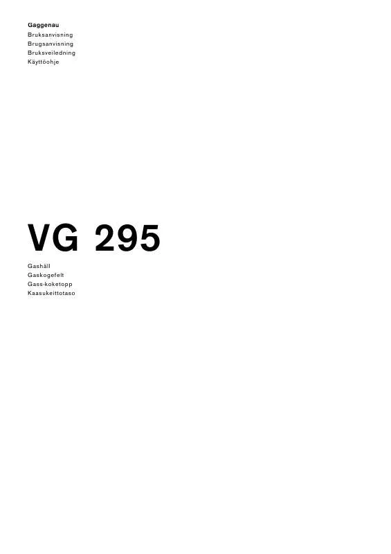 Mode d'emploi GAGGENAU VG295114F