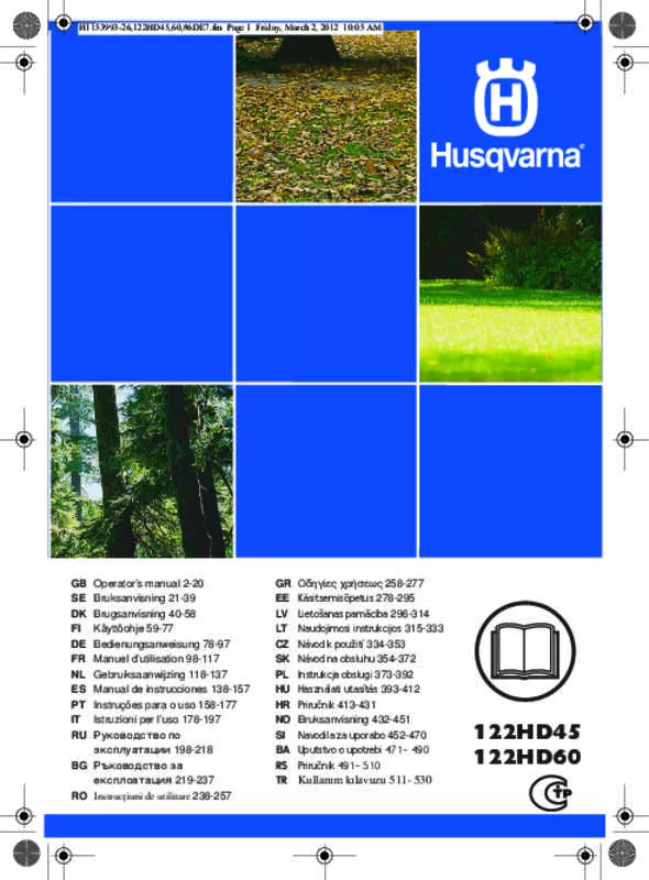 Mode d'emploi HUSQVARNA 122HD60