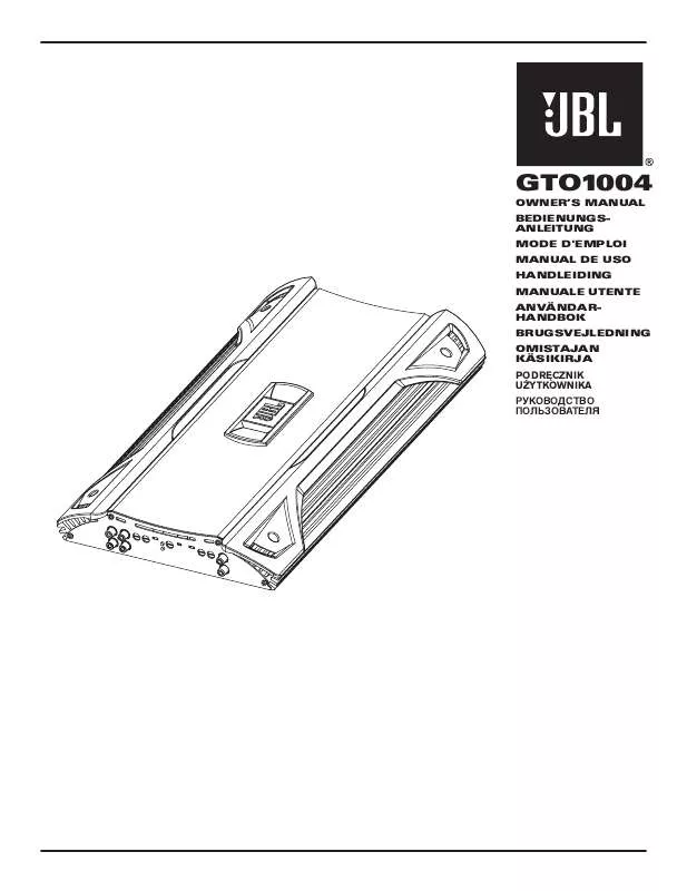 Mode d'emploi JBL GTO 1004
