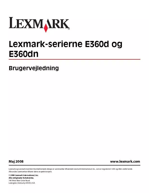 Mode d'emploi LEXMARK E360D
