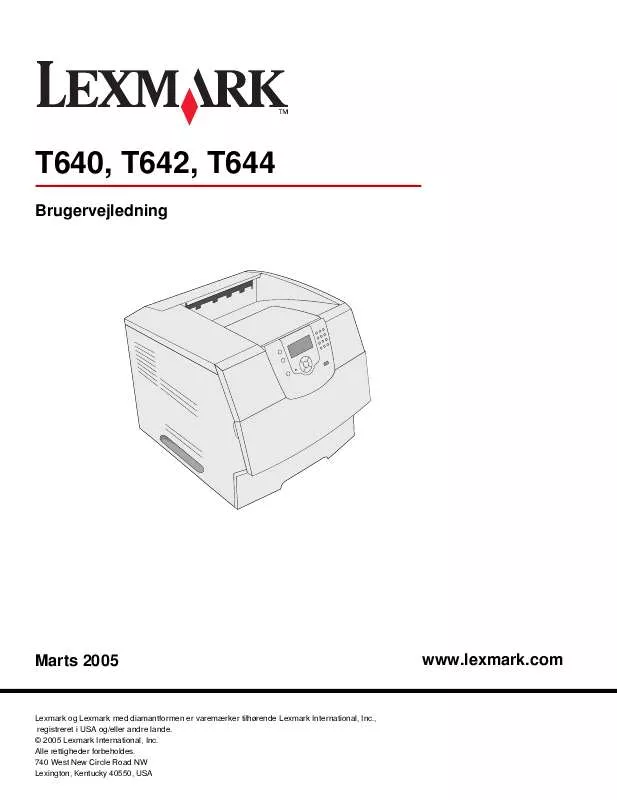 Mode d'emploi LEXMARK T644