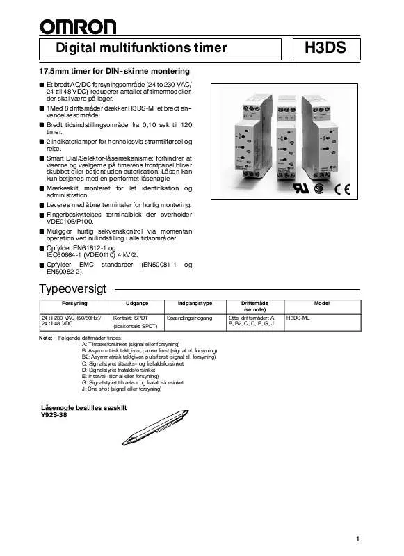 Mode d'emploi OMRON H3DS