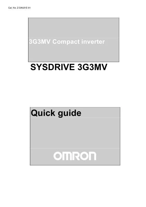 Mode d'emploi OMRON SYSDRIVE 3G3MV