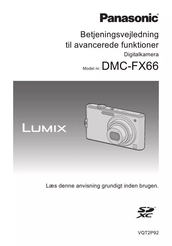 Mode d'emploi PANASONIC LUMIX DMC-FX66