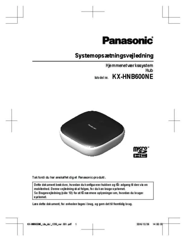 Mode d'emploi PANASONIC KX-HN6010NE