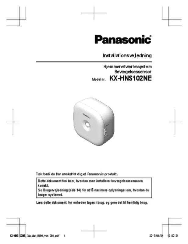 Mode d'emploi PANASONIC KX-HNS102NE