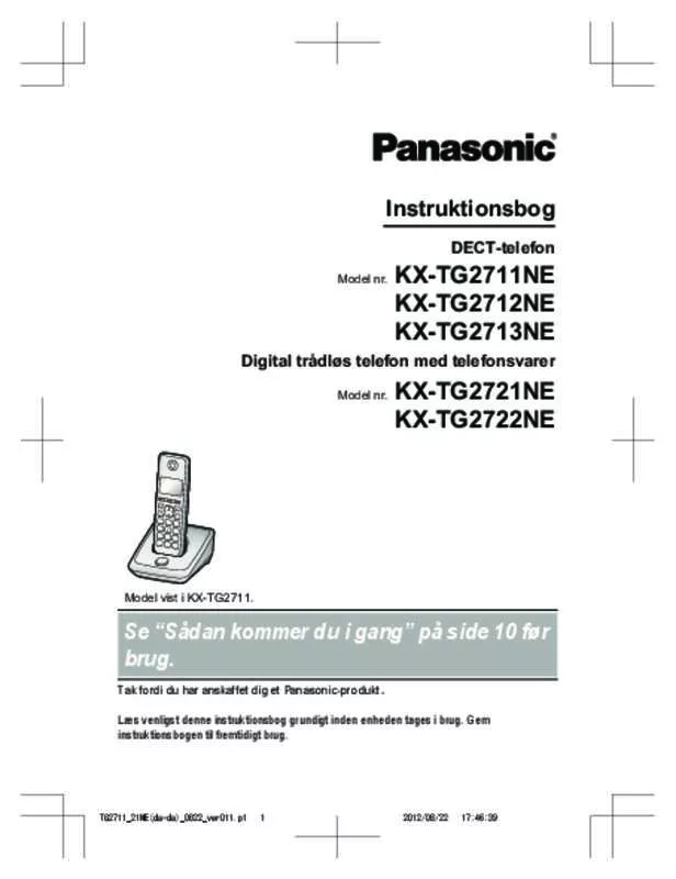 Mode d'emploi PANASONIC KX-TG2722NE