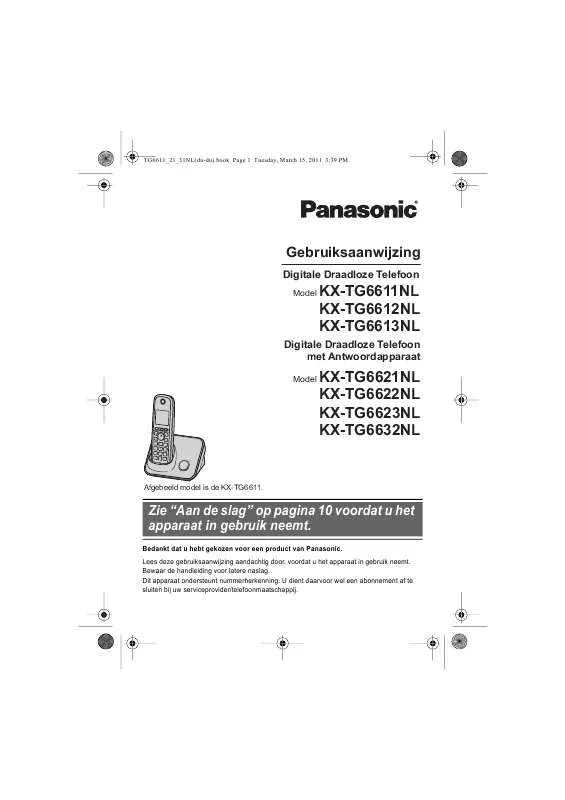 Mode d'emploi PANASONIC KXTG6611NL