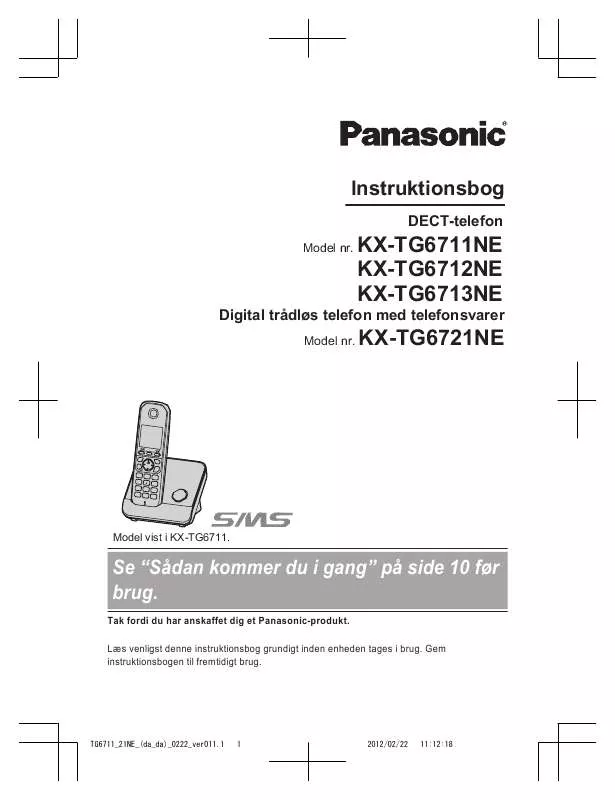 Mode d'emploi PANASONIC KX-TG6711
