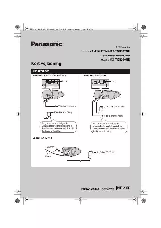Mode d'emploi PANASONIC KX-TG8090NE