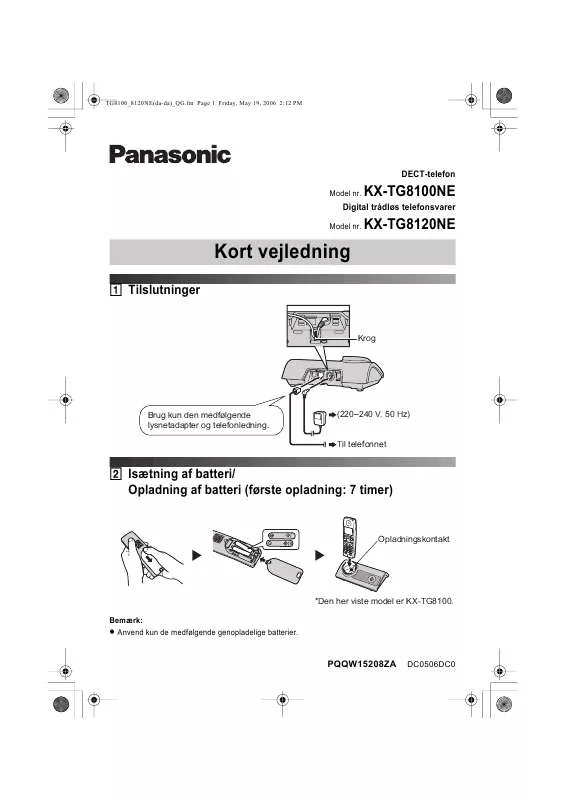 Mode d'emploi PANASONIC KX-TG8100NE