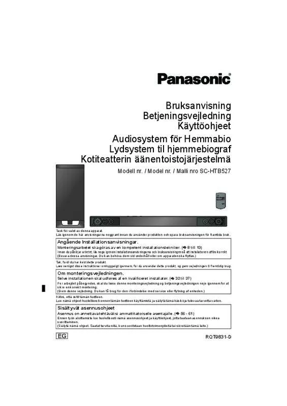 Mode d'emploi PANASONIC SC-HTB527EG