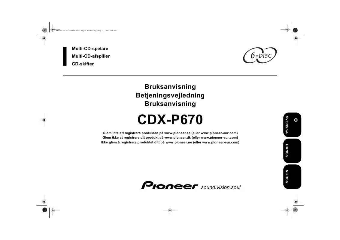 Mode d'emploi PIONEER CDX-P670
