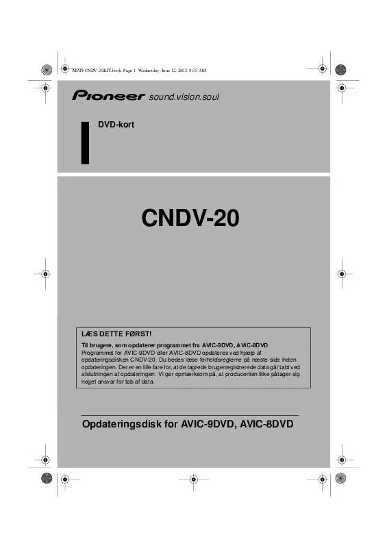 Mode d'emploi PIONEER CNDV-20