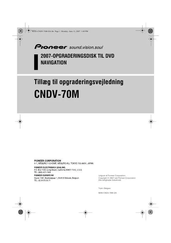 Mode d'emploi PIONEER CNDV-70M