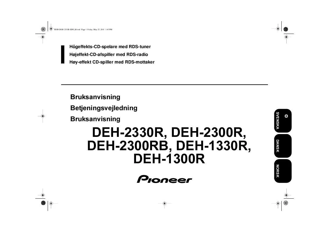 Mode d'emploi PIONEER DEH-2300RB