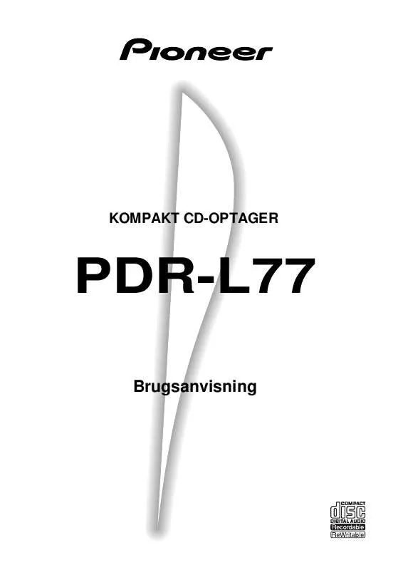 Mode d'emploi PIONEER PDR-L77