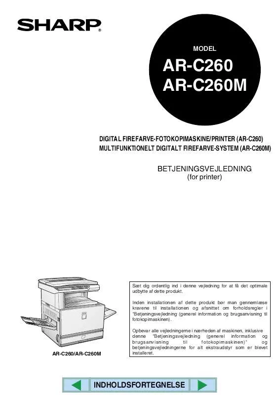 Mode d'emploi SHARP AR-C260/M
