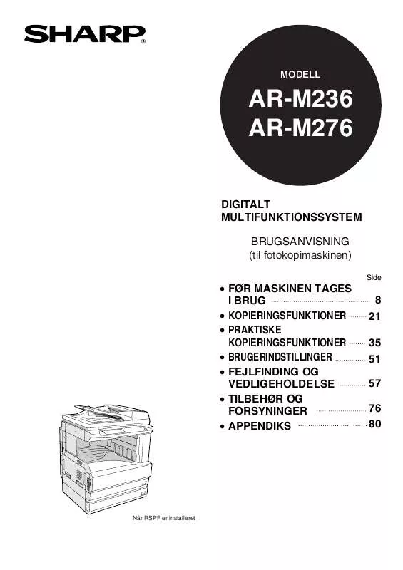 Mode d'emploi SHARP AR-M236/276