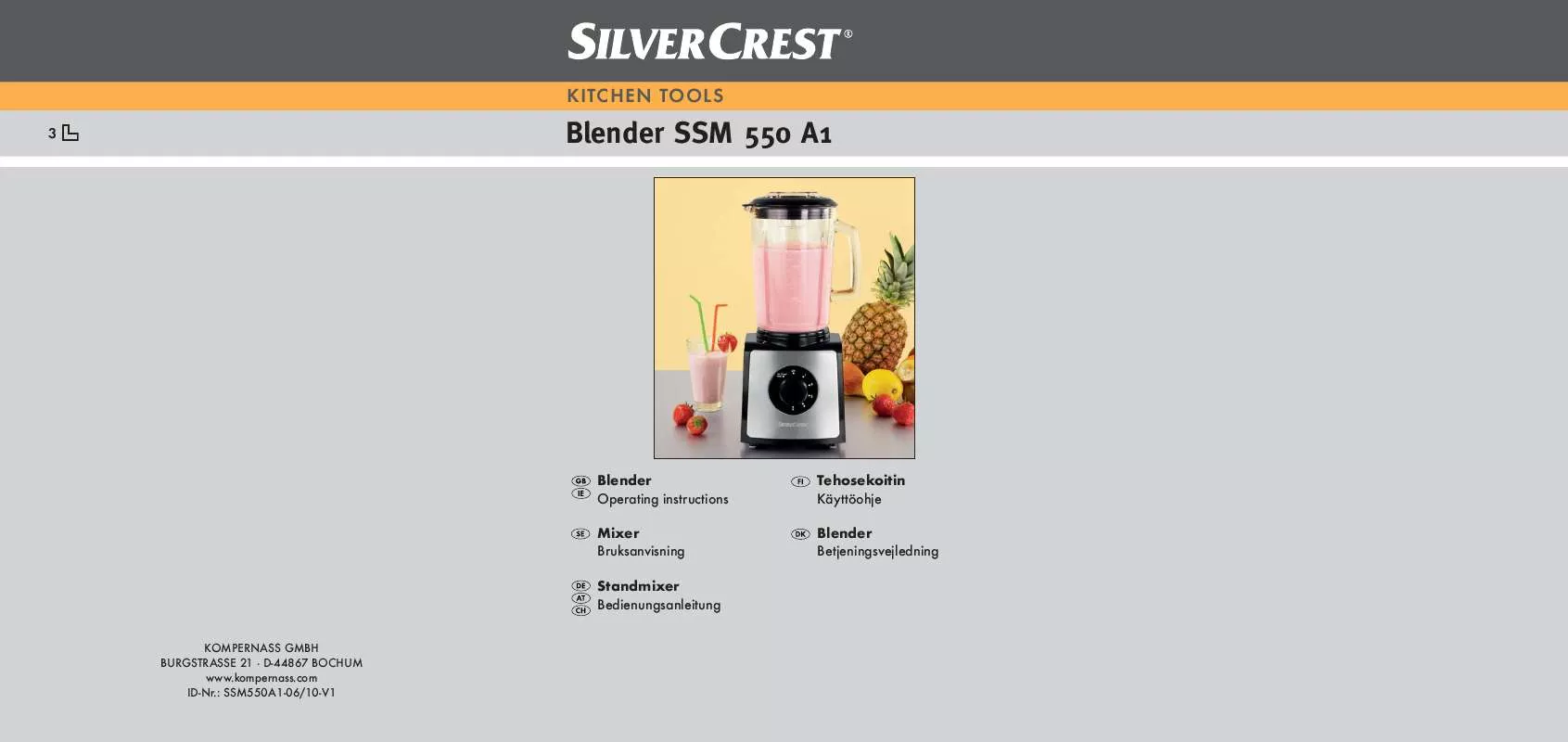 Mode d'emploi SILVERCREST SSM 550 A1