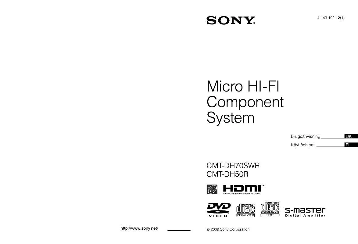 Mode d'emploi SONY CMT-DH70SWR