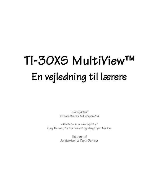 Mode d'emploi TEXAS INSTRUMENTS TI-30XS MULTIVIEW