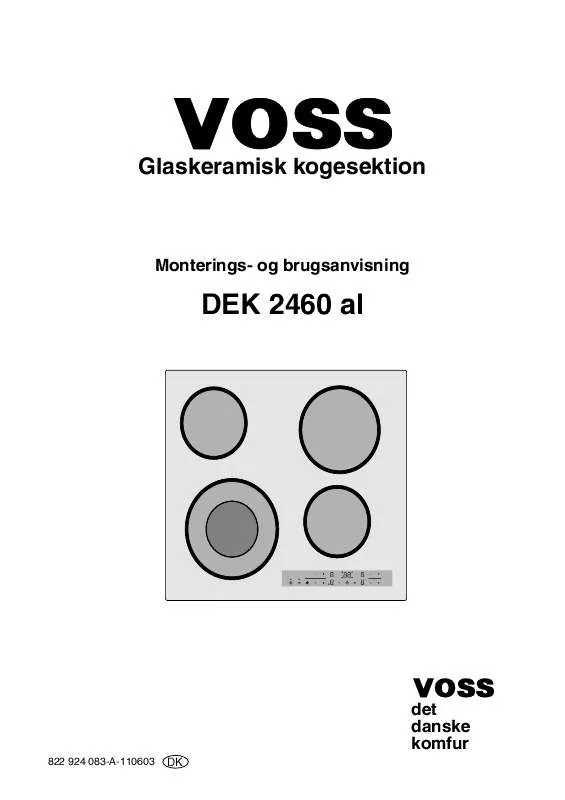 Mode d'emploi VOSS DEK2460-AL VOSS/HIC-