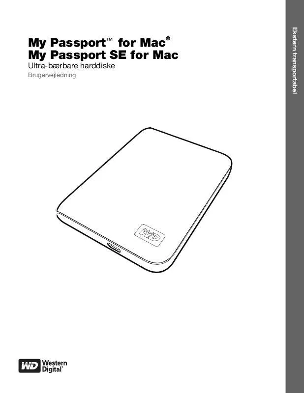 Mode d'emploi WESTERN DIGITAL MY PASSPORT SE FOR MAC