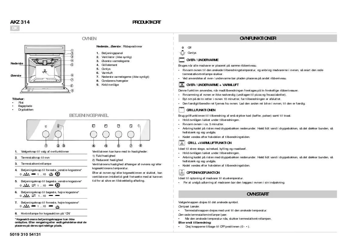 Mode d'emploi WHIRLPOOL AKZ 314 WH
