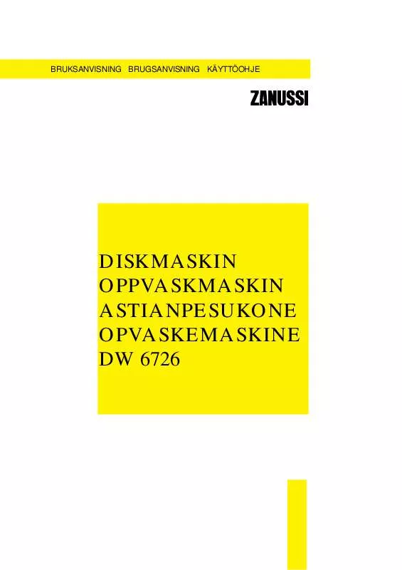 Mode d'emploi ZANUSSI DW 6726