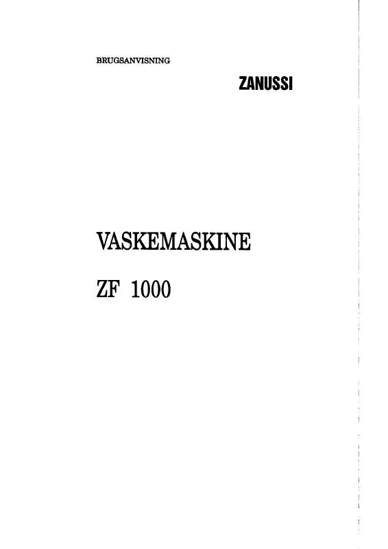 Mode d'emploi ZANUSSI ZF1000
