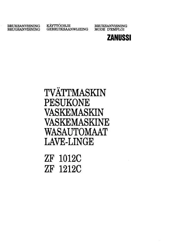 Mode d'emploi ZANUSSI ZF1012C
