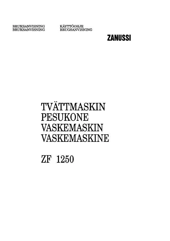 Mode d'emploi ZANUSSI ZF1250