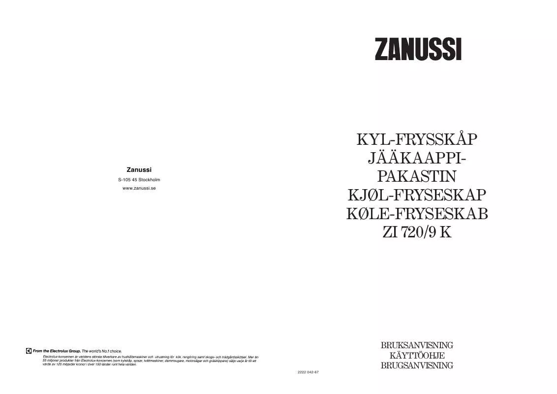 Mode d'emploi ZANUSSI ZI720/9K