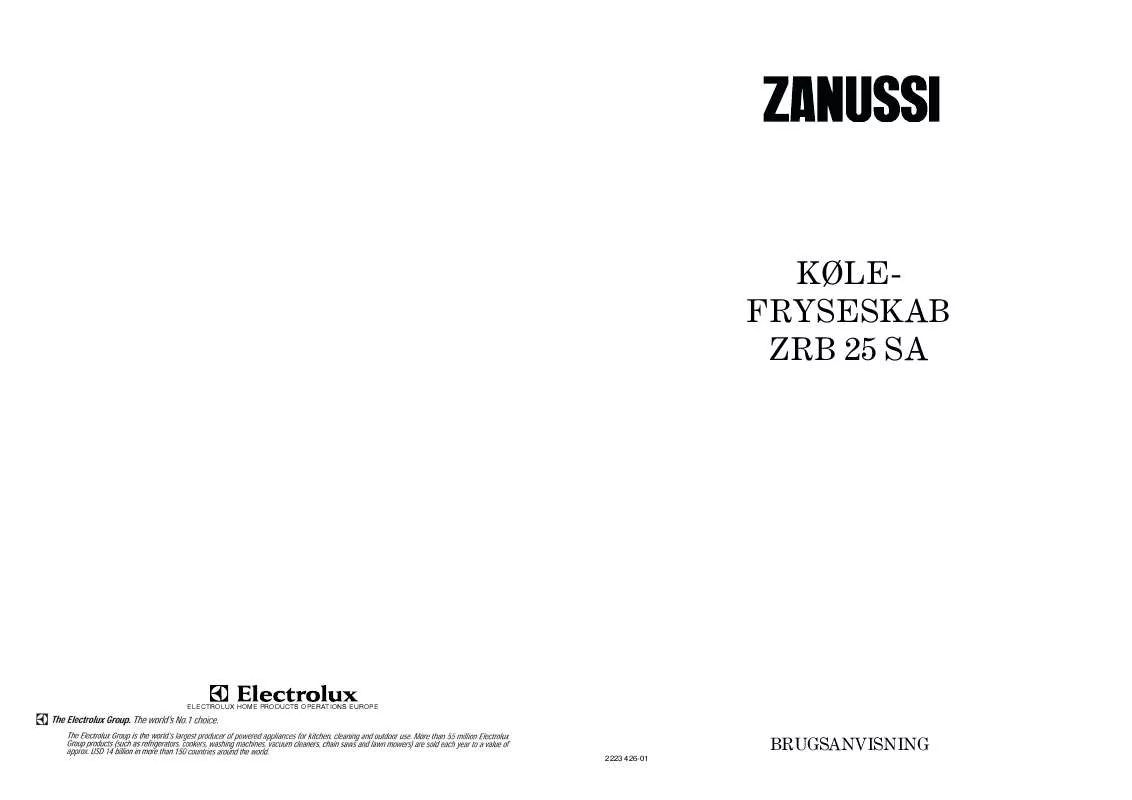 Mode d'emploi ZANUSSI ZRB25SA